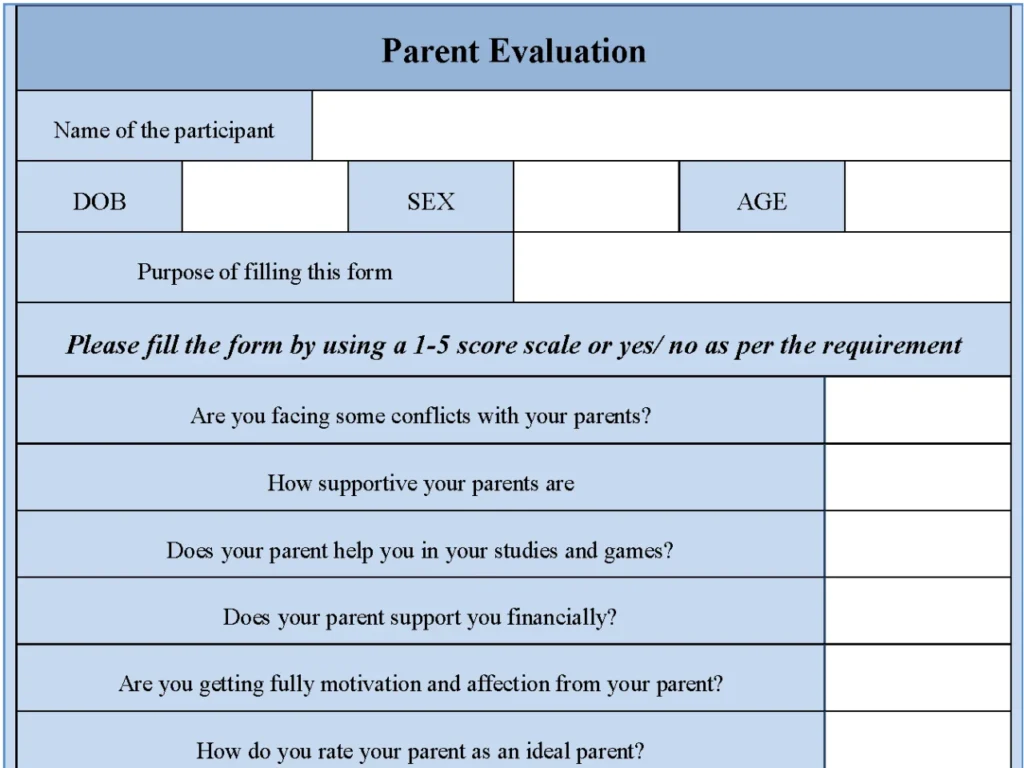 Parent Evaluation Form