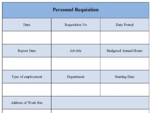 Personnel Requisition Form