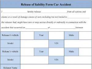 Release Of Liability Form Car Accident