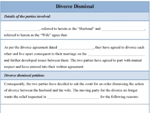 Divorce Dismissal Form