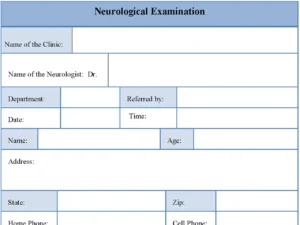 Neurological Examination Form