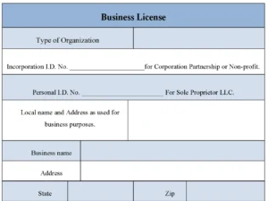 Sample Business License Form
