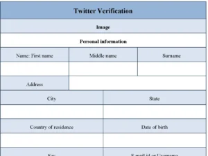 Twitter Verification Fillable PDF Template