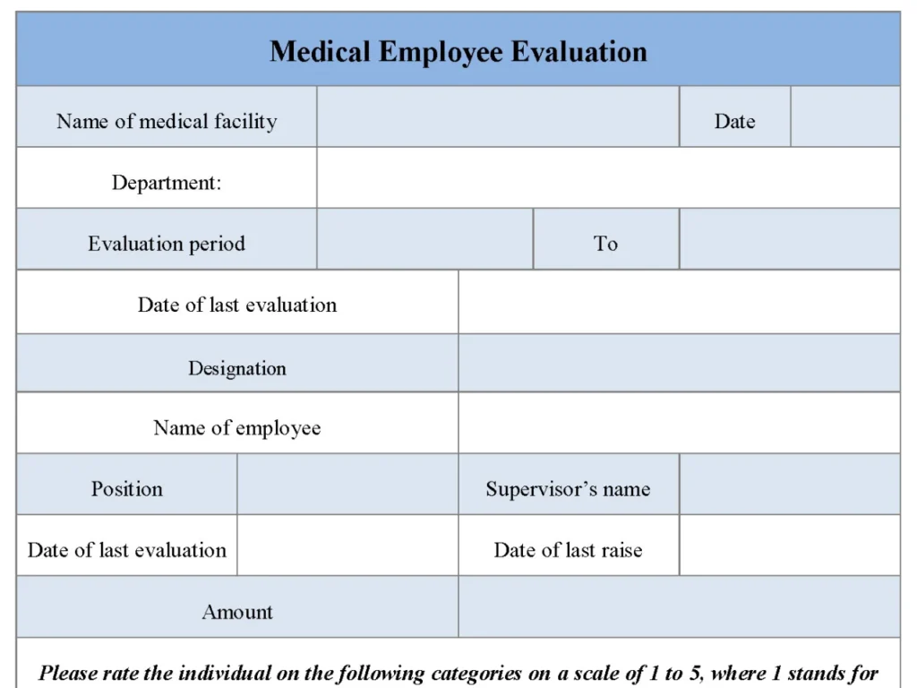 Medical Employee Evaluation Form