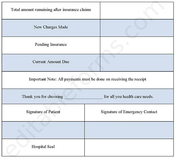 Medical Billing Statement Fillable PDF Template