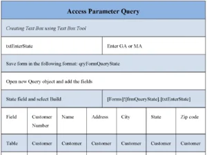 Access Parameter Query Form