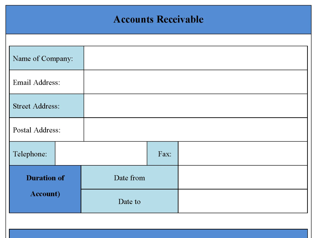 Accounts Receivable Form Editable Pdf Forms 0387