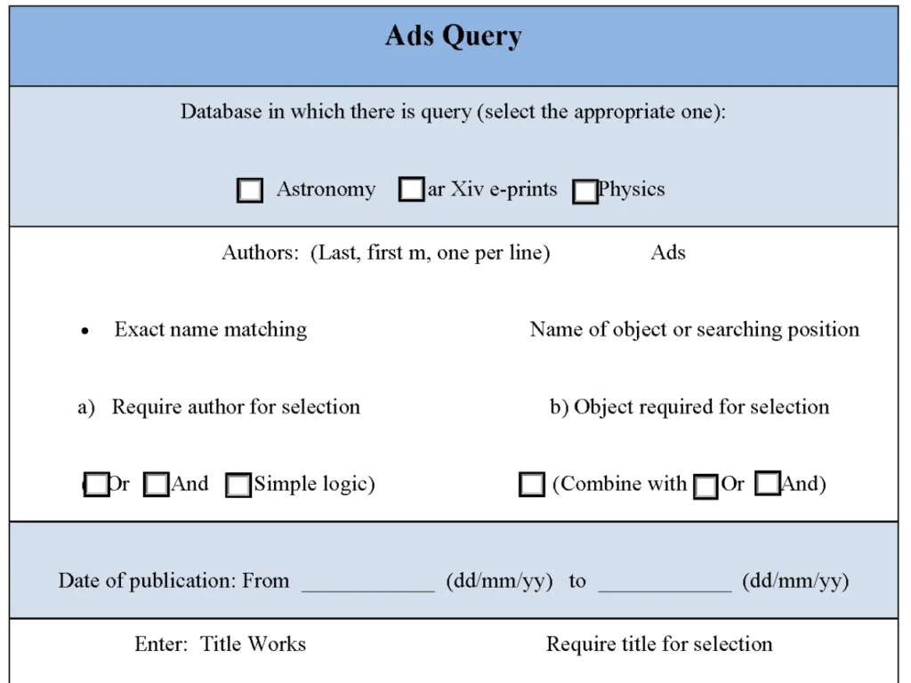 Ads Query Form