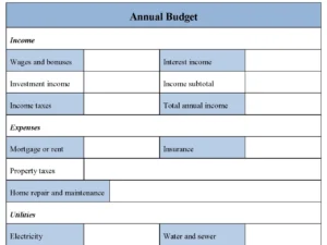 Annual Budget Form