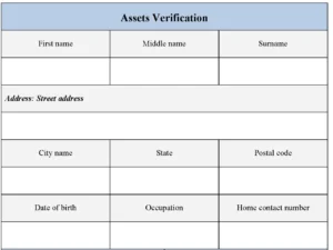 Assets Verification Form