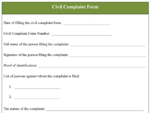 Civil Complaint Form