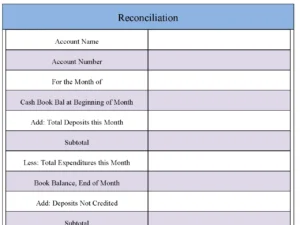 Reconciliation Form