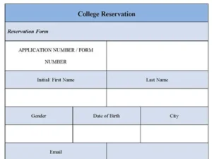 College Reservation Form