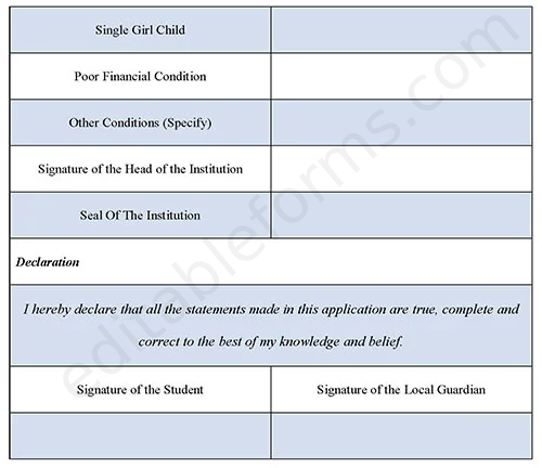 College Reservation Fillable PDF Template