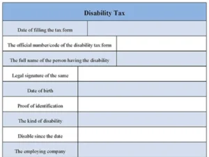 Disability Tax Form