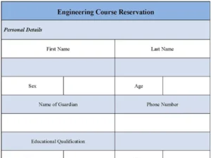 Engineering Course Reservation Form