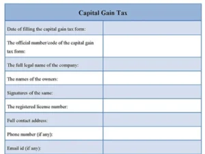 Capital Gain Tax Form