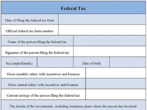 Federal Tax Fillable PDF Template