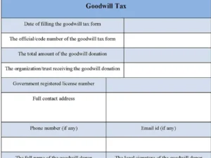 Goodwill Tax Form