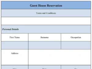 Guest House Reservation Form