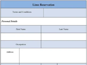 Limo Reservation Form
