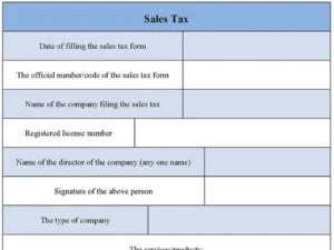 Sales Tax Form