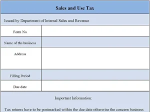 Sales And Use Tax Form