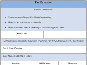 Tax Extension Form