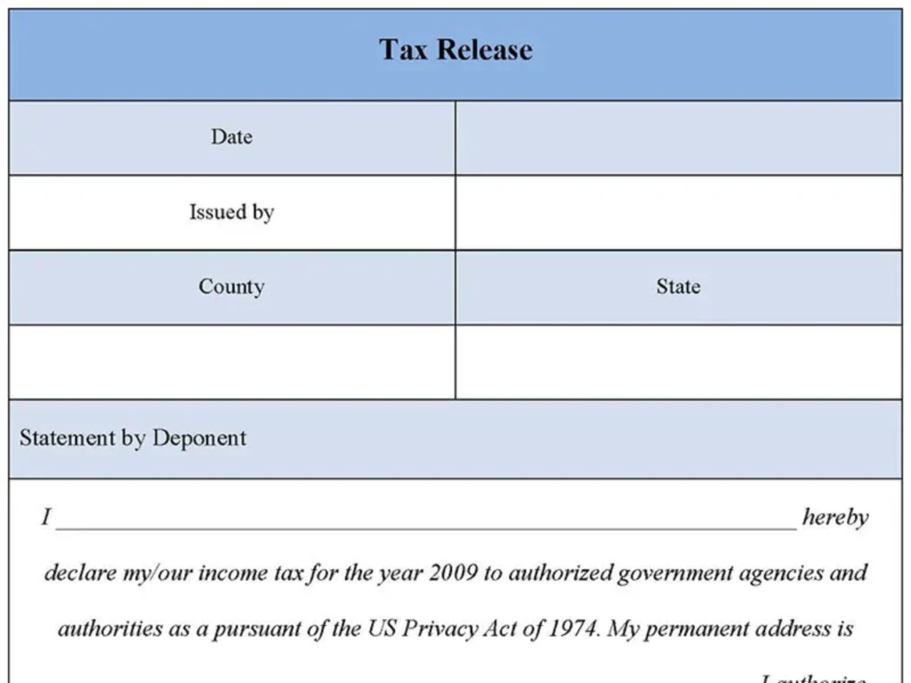 Tax Release Form