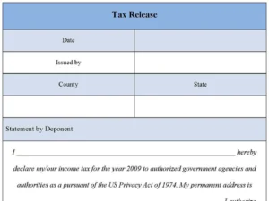 Tax Release Form