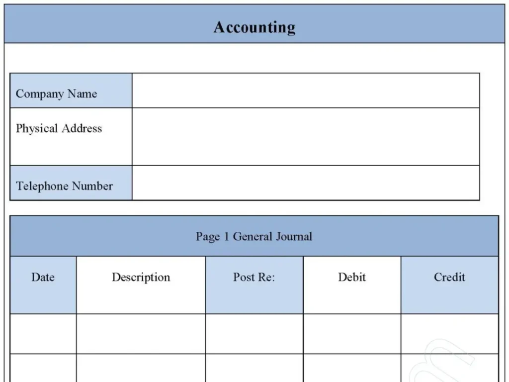 Blank Accounting Fillable PDF Form