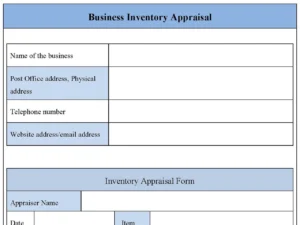 Business Inventory Appraisal Form