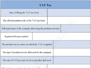 VAT Tax Fillable PDF Form