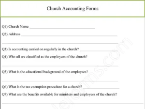 Church Accounting Fillable PDF Form