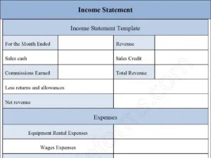 Income Statement Fillable PDF Form