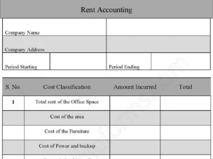 Rent Accounting Fillable PDF Form