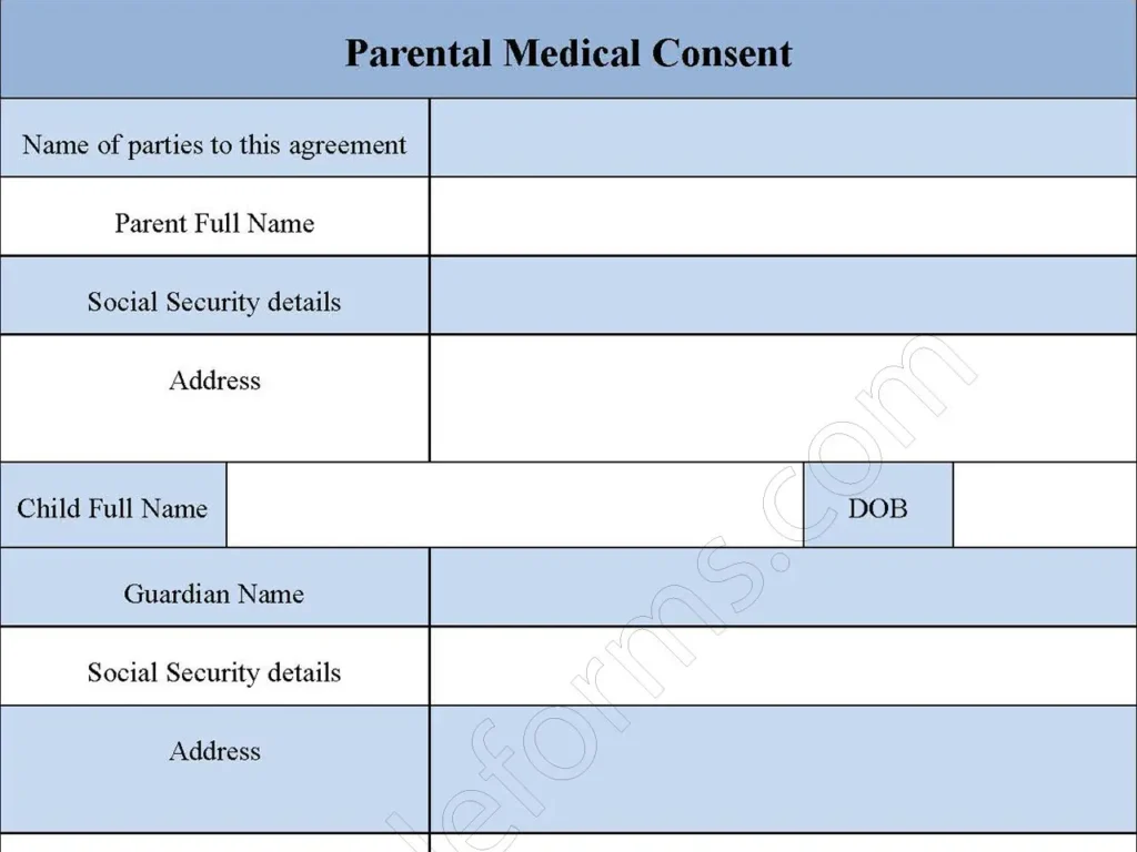 Parental Medical Consent Form
