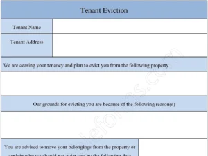 Tenant Eviction Fillable PDF Form