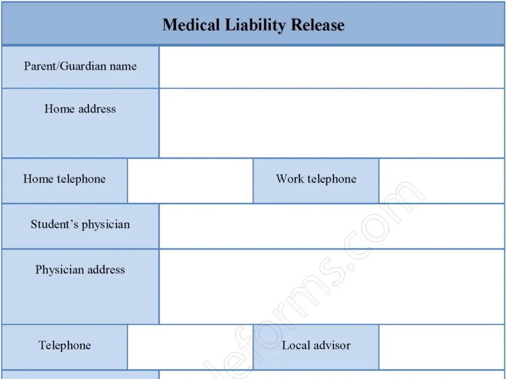 Medical Liability Release Form