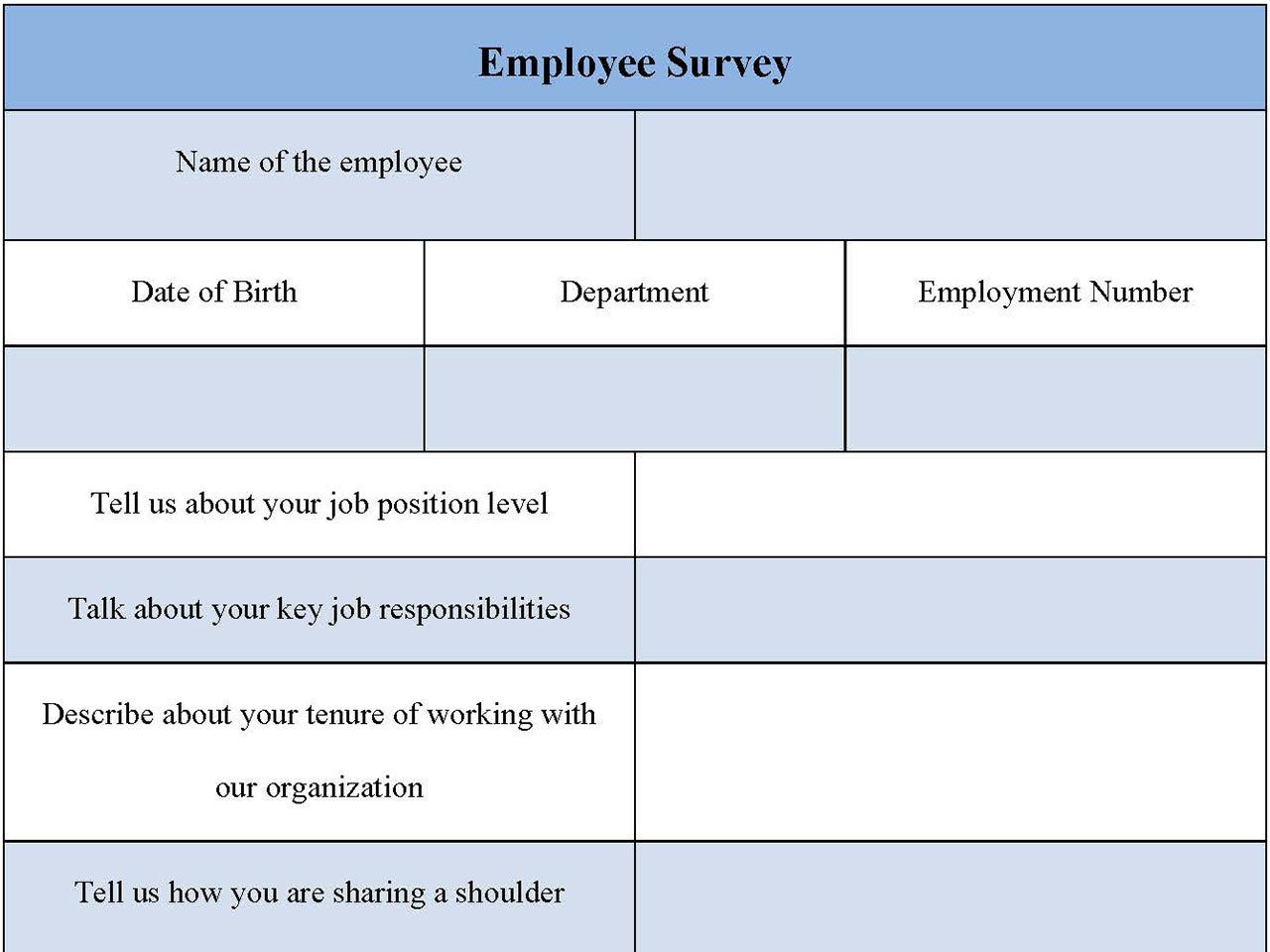 Employee survey form