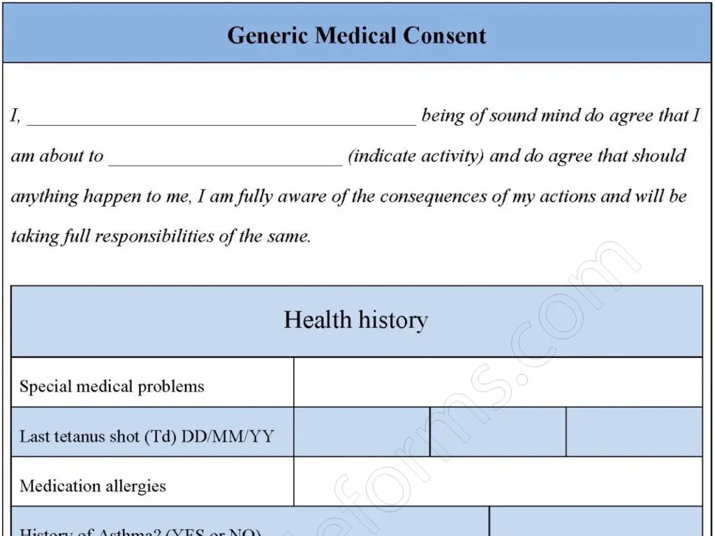 Generic Medical Consent Form