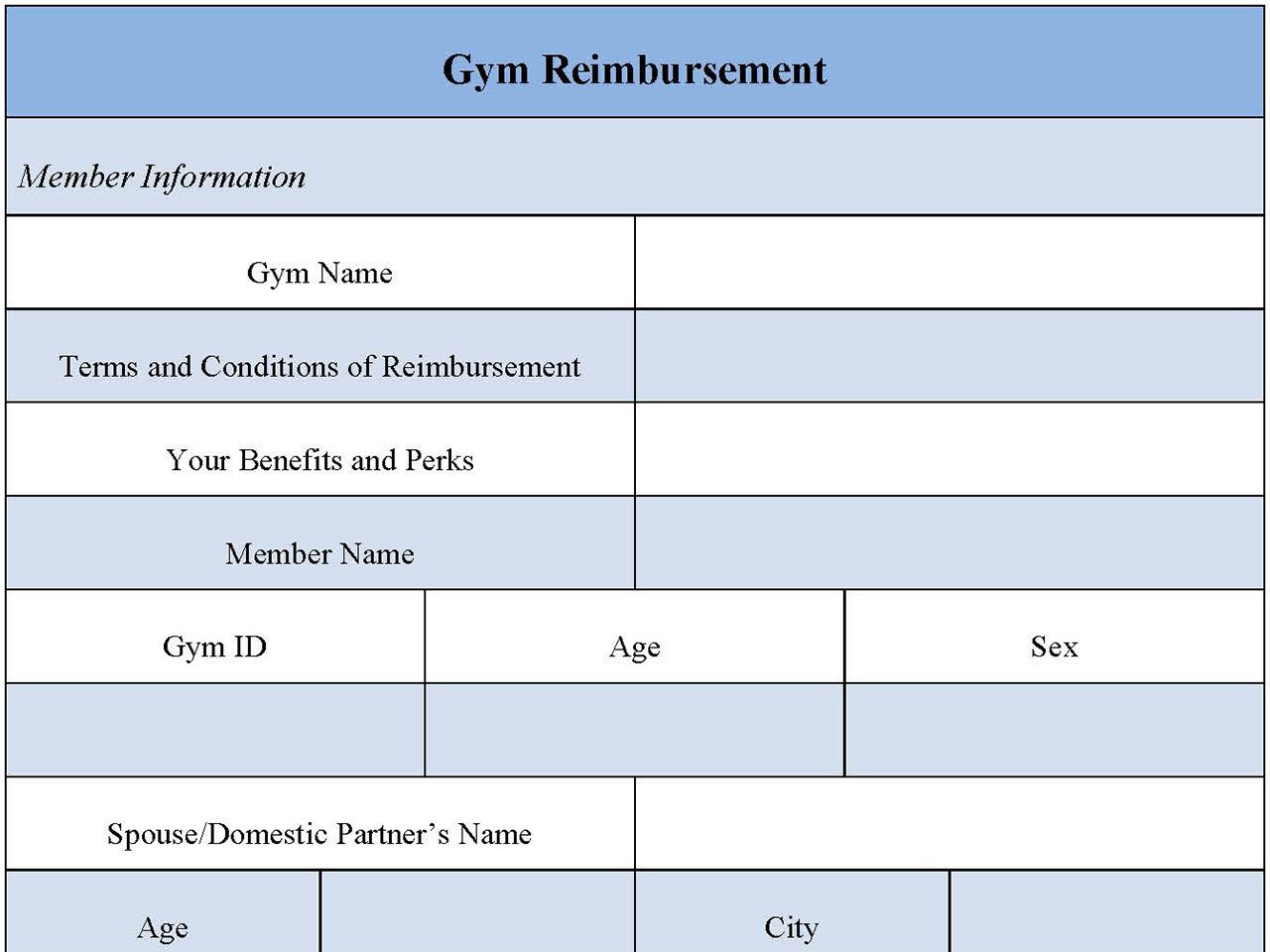 Gym Reimbursement Form