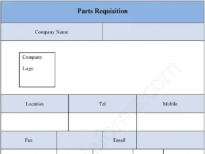 Parts Requisition Fillable PDF Form