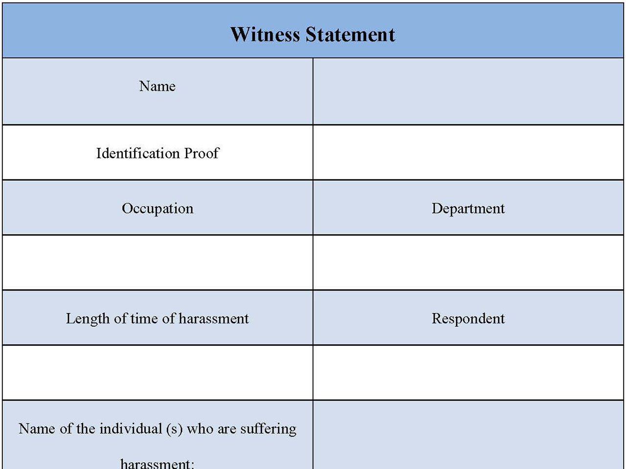 free witness statement form