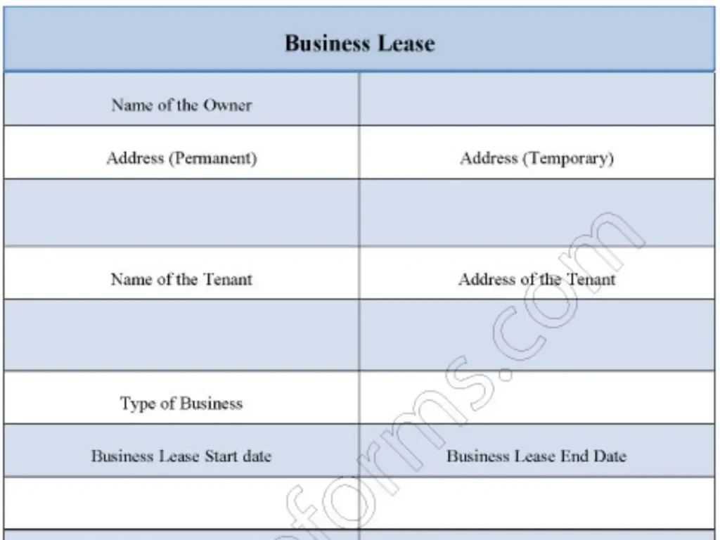 Business Lease Fillable PDF Form