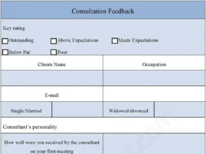 Consultation Feedback Fillable PDF Form