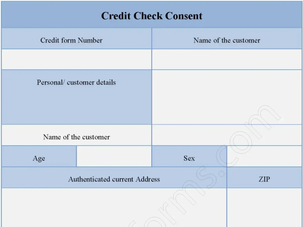 Credit check consent form