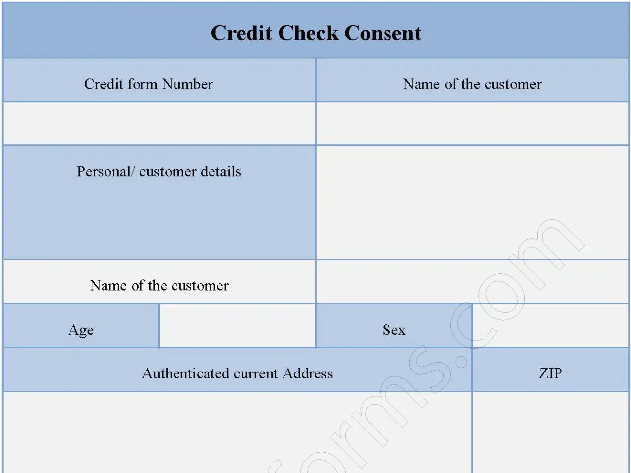 Credit check consent form