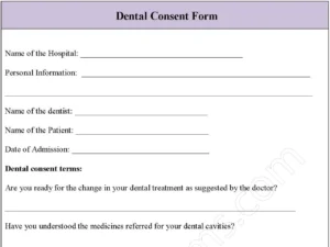 Dental Consent Form