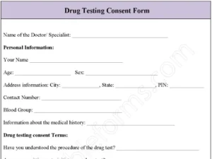 Drug testing consent form
